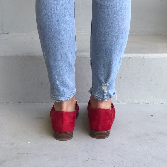 Red Wing Studded Slip On Boyfriend Loafer Flats - Picture 4 of 6